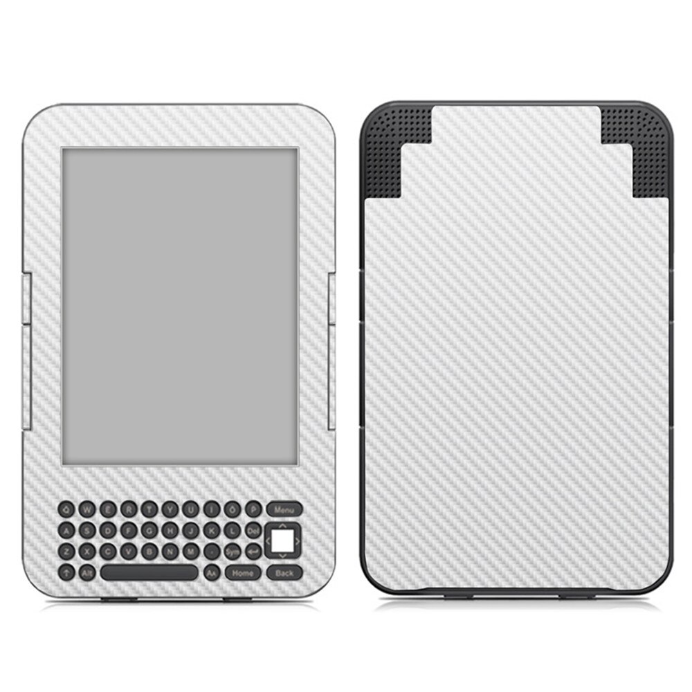 for Kindle 3 Keyboard k3 carbon fiber skin sticker: white