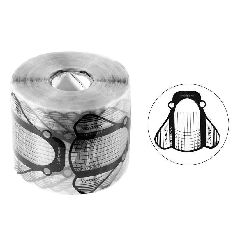 Nail Art Extension Form PVC 100/500pcs Nail Art Guide Stencil Manicure French DIY Tools Nail Art Accessories