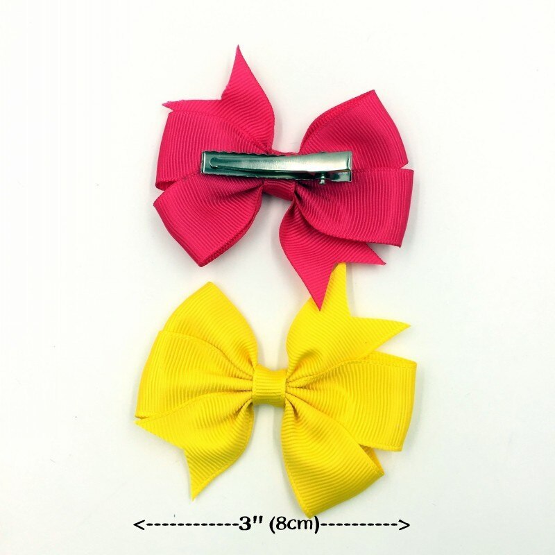 10 Stks/pak Multi Kleuren Bow Clips Meisjes Haarspeld Solid Bows Boutique Hoofddeksels Haar Clip Kinderen Haaraccessoires