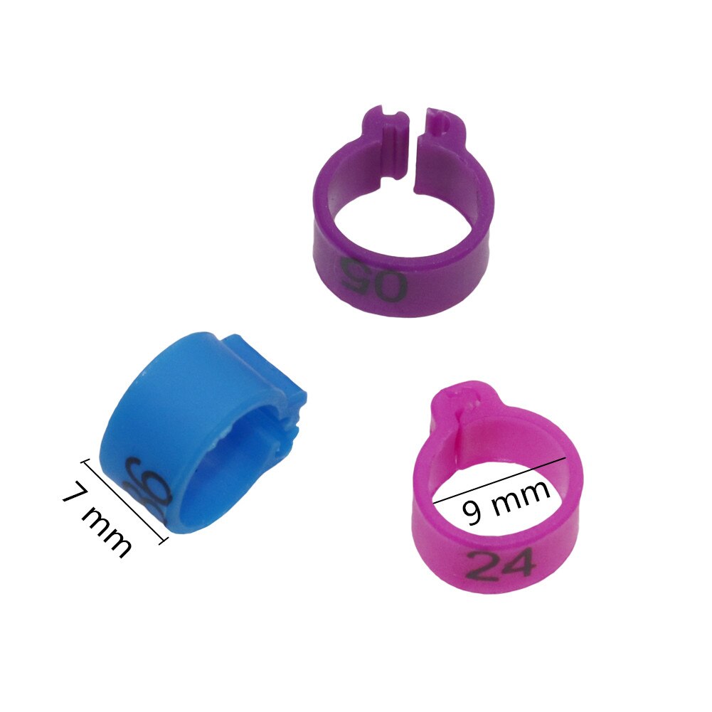 Bird Foot Ring Digital Identification Ring 9mm Pigeon Foot Ring Bird Training Tools 10 Colors NO.(random) 1000 Pcs/box