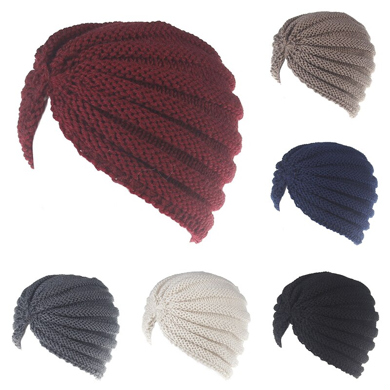 Mujer de sombero gorro sombrero India sombrero señoras pelo accesorios invierno Crochet turbante mujer envolturas cabeza sombrero de invierno
