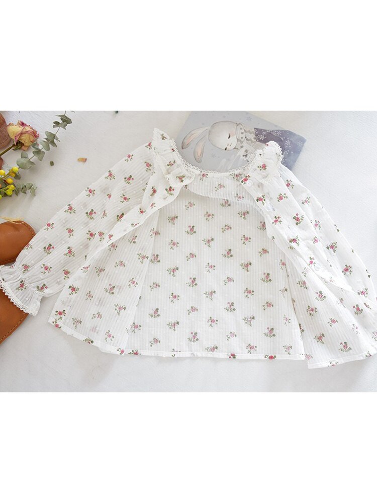 0-24M Baby girls shirt Spring autumn infant kids flare sleeve shirt for girls toddler baby tops children petal collar blouse