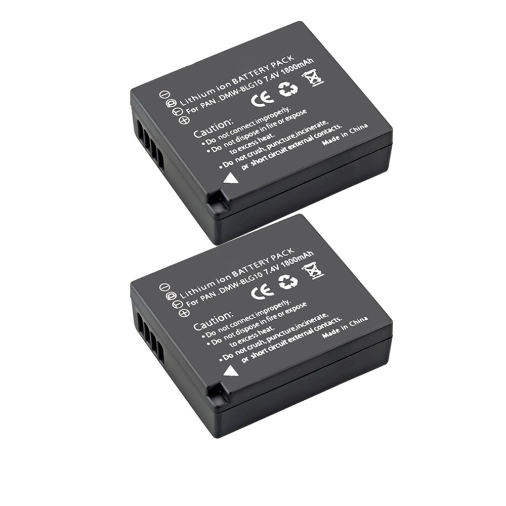 2 Pièces 1800mAh DMW-BLG10 DMW BLG10 BLG10e BLE9 Batterie + LED Chargeur Double USB pour Panasonic LUMIX GF5 GF6 GX7 LX100 GX80 GX85: 2 Battery