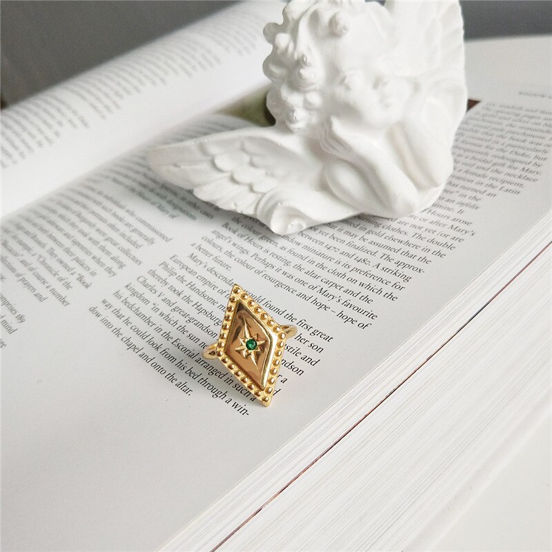 INZATT Reine 925 Sterling Silber Minimalis Geometrische Raute Durchbrochene Ring Edlen Schmuck Für Frauen Party Punk Zubehör