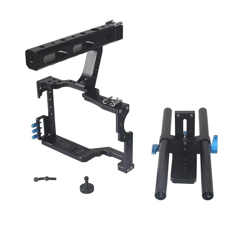 Camera Kooi Bescherming Case Mount Stabilisator en Top Handvat Grip Kooi kit voor Sony A7II A7R A73 A6300 A6000 Panasonic GH4 A9