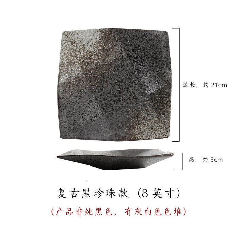 1pcs Japanese style square dish plate Various sizes of ceramic plates Restaurant hotel home ceramic dish Kitchen tableware dish