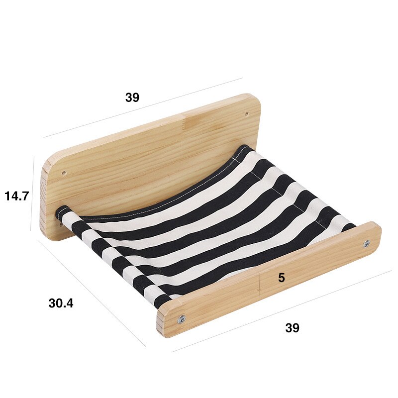 Hamaca montada en la pared para gatos, estante grande de madera para rascar, poste de escalada, muebles colgantes, camas para dormir, casa del árbol: WW1152