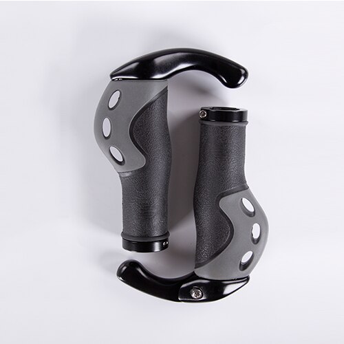 Mtb Comfortabele Fiets Stuur Grips Fietsonderdelen Grips Aluminium Rubber Fiets Grips Lock-On Stuur Ergonomische Bar Ends: Black