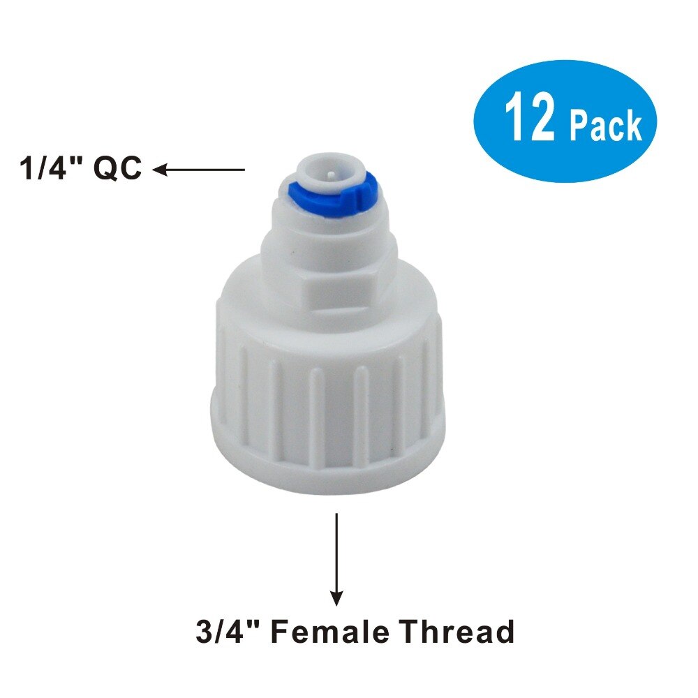 12 kpl  of 3/4 "bsp  to 1/4 " push fit standardi puutarhahana, pesukone, jääkaapin vedensuodattimen sovittimen liitin