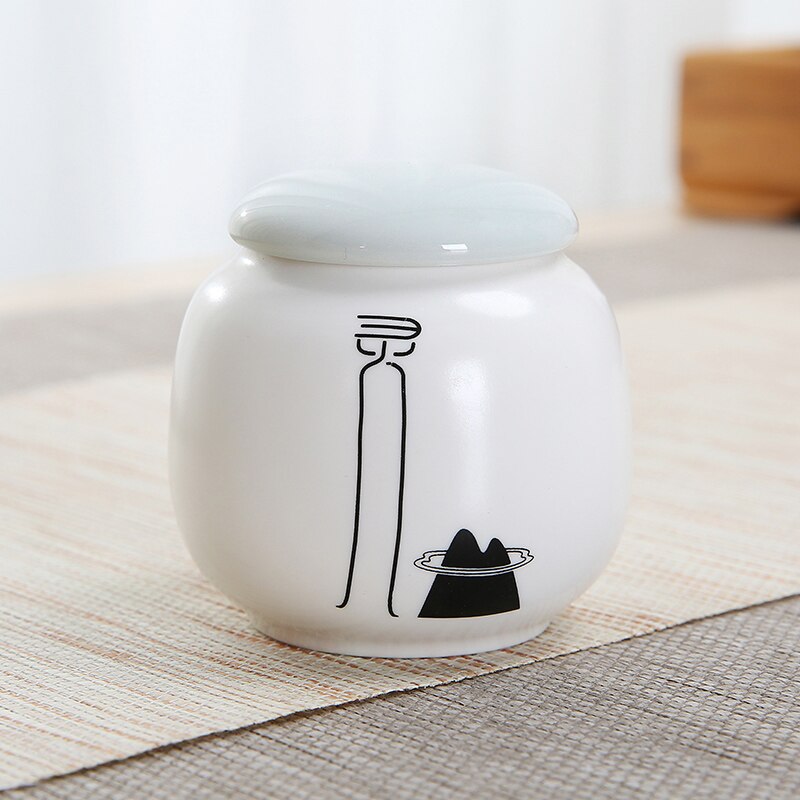 Retro Keramische Mini Thee Blikjes Thee Set Thee Verzegelde Blikken Gedroogd Fruit Collectie Moet Reizen Reizen Draagbare Verzegelde Opslagtank: D