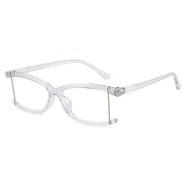 Imwete-gafas irregulares con montura para hombre y mujer, lentes ópticas con luz azul, sin montura, transparentes,: Clear