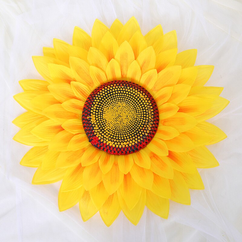 60CM Large Sunflower Head Performing Props Handhold Artificial Silk Flower Wall Hanging Wreath Home Wedding Party Decoration