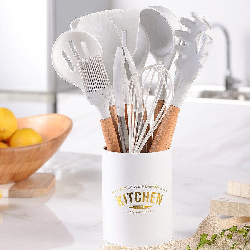 12/6 pièces Silicone cuisine ustensiles de cuisine outils ensemble spatule pelle cuisson ustensiles de cuisine ustensiles de cuisine accessoires de cuisine Gadgets