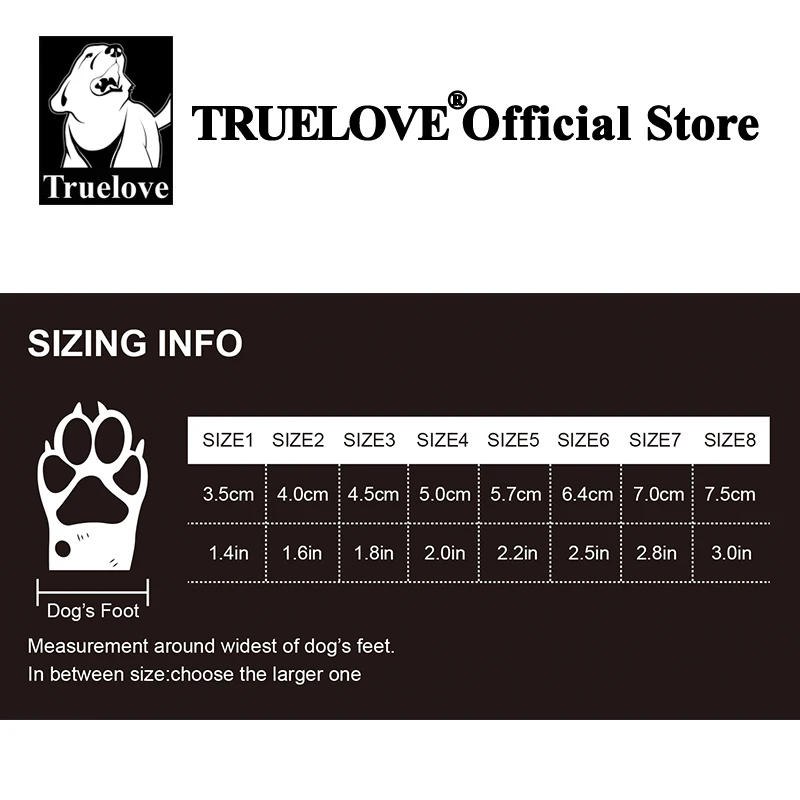 Sapatos para cães Truelove, botas para cães grandes e médios e protetores de patas para inverno, pavimento de dia nevado, à prova d'água com sola TPR TLS3963