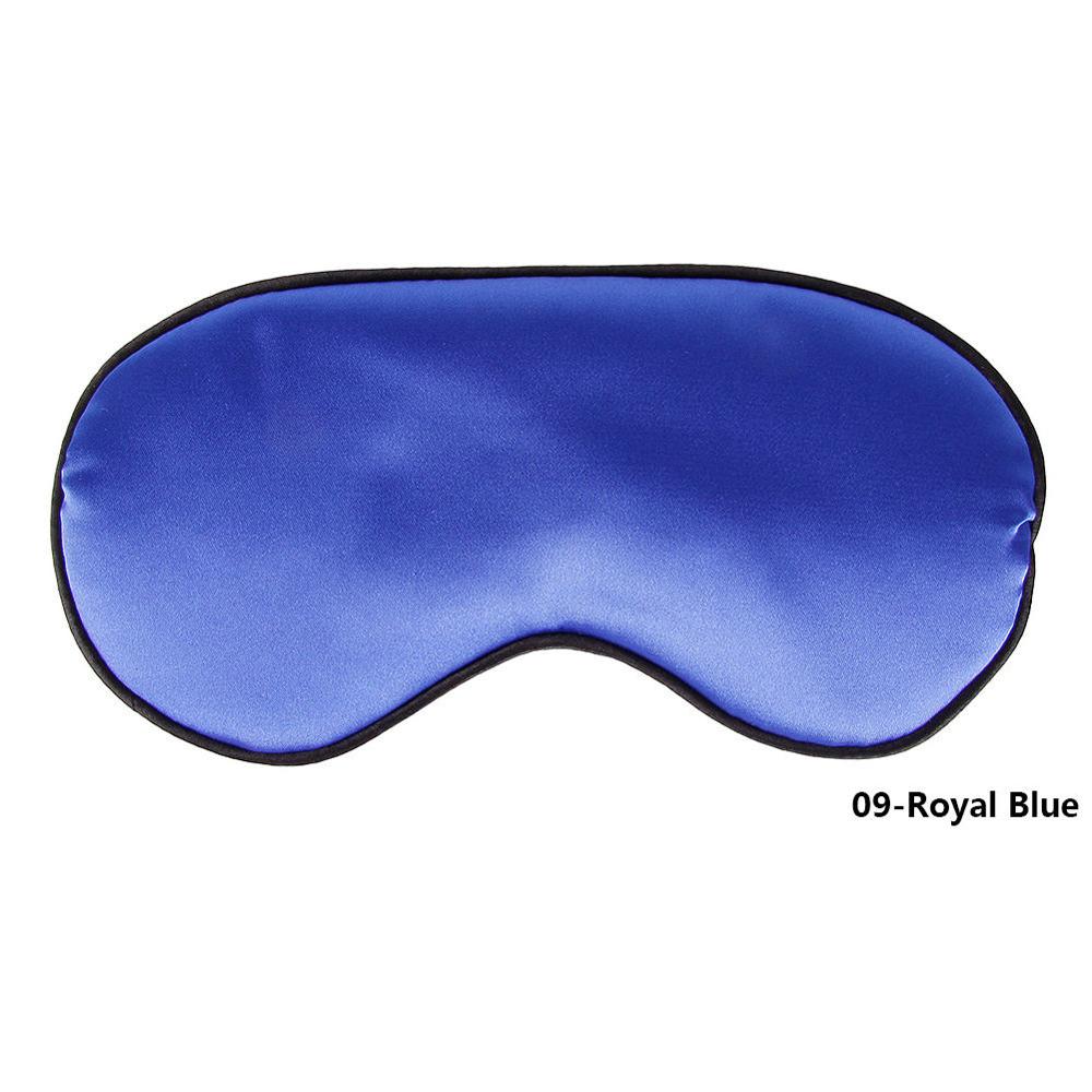 1Pcs Pure Zijde Sleep Rest Eye Mask Gewatteerde Shade Cover Travel Relax Aid Blinddoeken 10 Kleuren Normaal Eyeshade #245327: Royal Blue