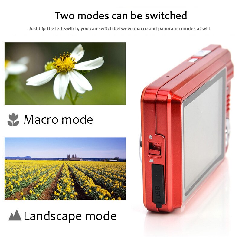 2.7&quot; HD 1080P 18MP ZOOM Mini Digital Camera DV Video Kids Camcorder Anti-Shake Photo Camera Kids Gift