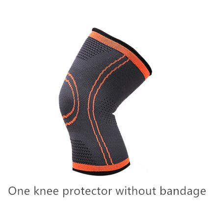 Ginocchiere elastiche 1 PC Nylon sport Fitness ginocchiera attrezzi Fitness Patella Brace Running basket pallavolo supporto: 1 Piece Orange / S
