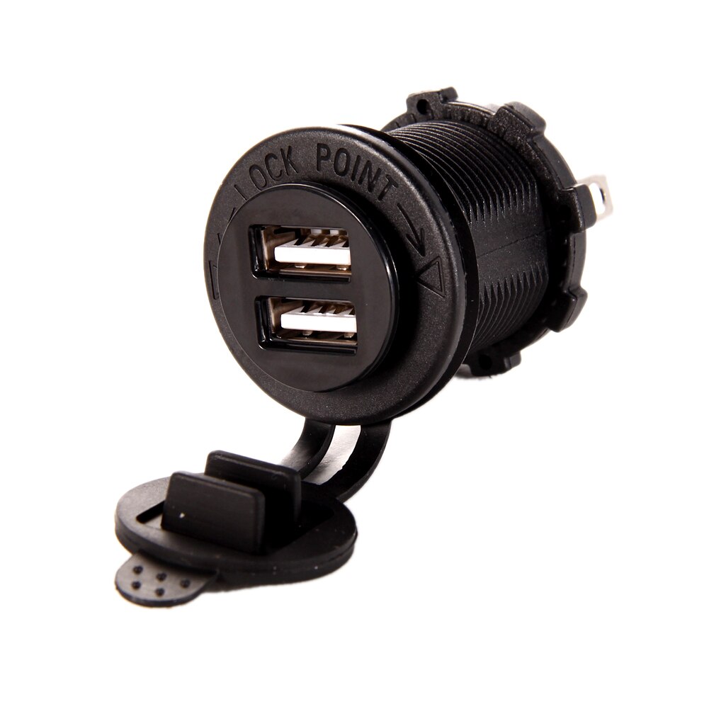 Universal Dual USB Charger Socket Outlet 2.1A Panel Mount Motorcycle Moto Accessories Charging Adapter Supply