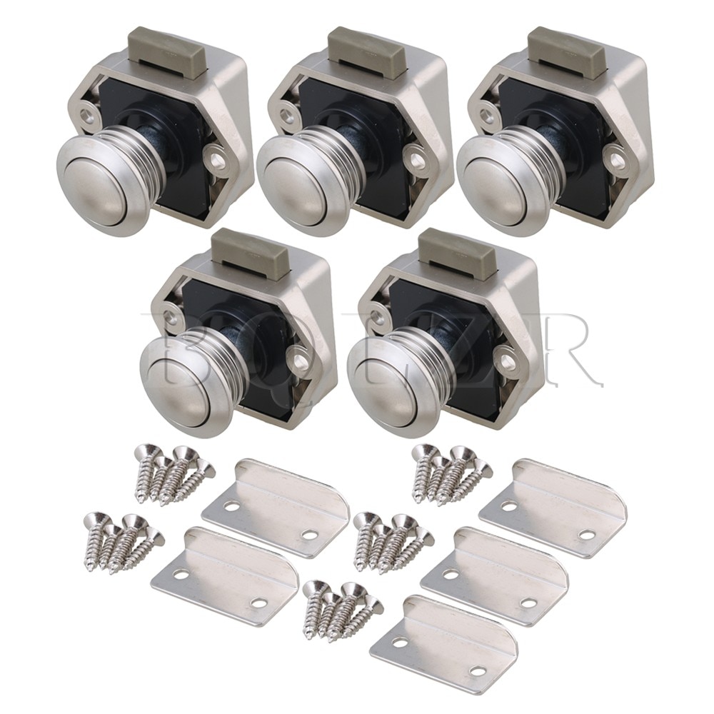BQLZR 20mm Opening Gat Drukknop Keyless Lock Klink Knop Kast Lock voor RV Ladeblok Deur Dikte 15 -27mm Pack van