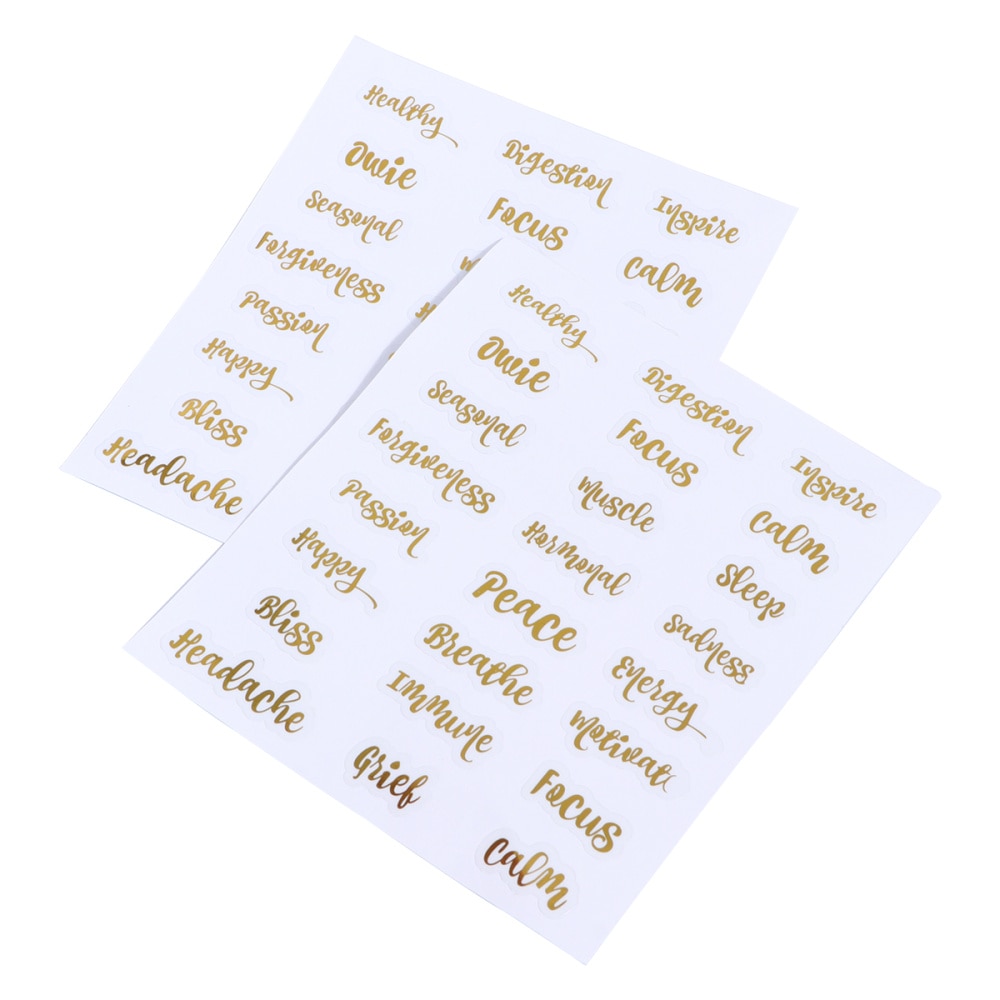 5 blätter Ätherisches Öl Flasche Aufkleber Selbst-Klebstoff Rollenwechsler Goldenen Buchstaben Etiketten Schild Aufkleber Ätherisches Öl Flasche Etiketten