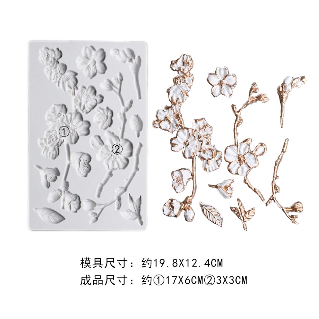 Camélia peônia rosa magnólia flor de cerejeira molde de silicone fondant bolo ferramenta de decoração sugarcraft ferramenta de cozimento de chocolate para bolo: cherry blossoms k847