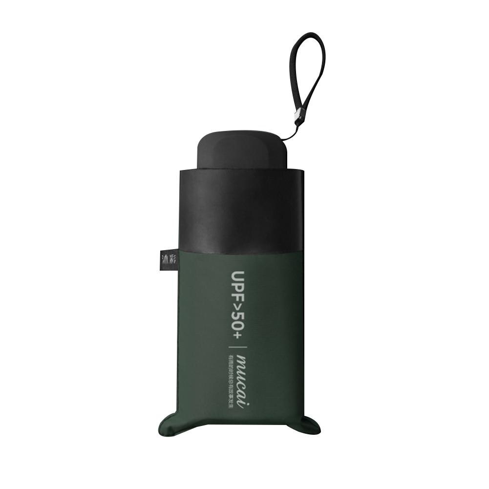 Mucai-paraguas plegable ultraligero para mujer, sombrilla impermeable a prueba de viento, protección solar UV contra la lluvia, Mini paraguas para viaje de negocios y coche: Verde