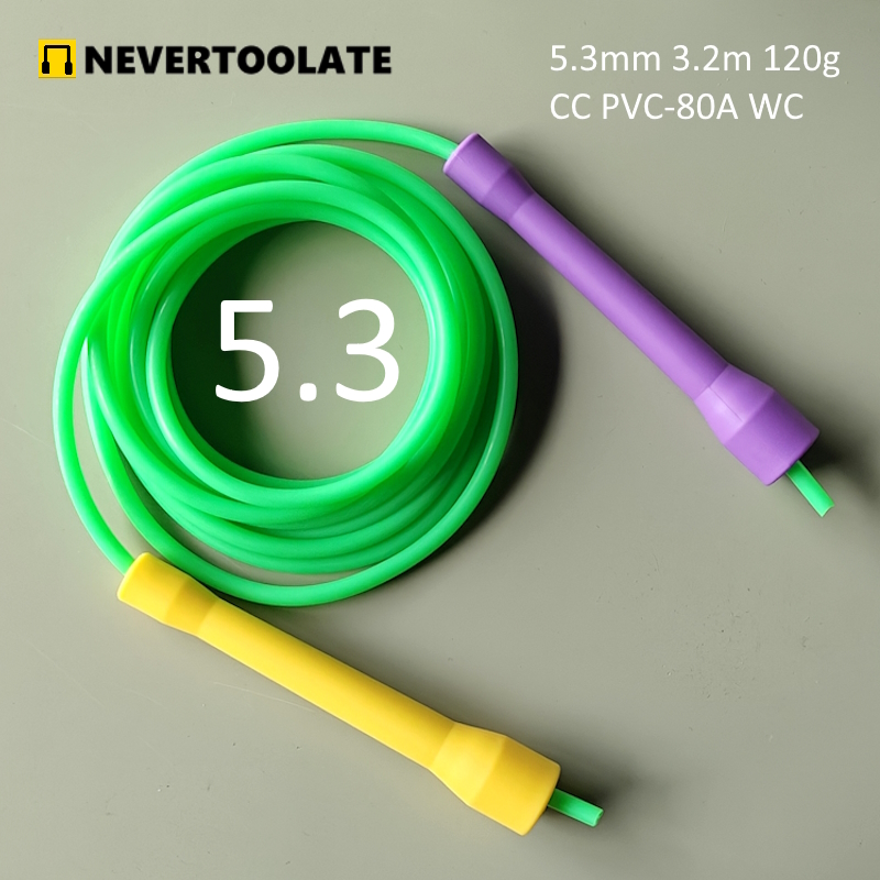3,5 Meter Gesamtseillänge (z zwischen 3,2 m) 5,3 mm PVC-Seil CC-GRIFF Springseil Geschwindigkeit Seil Fitness: Lavendel