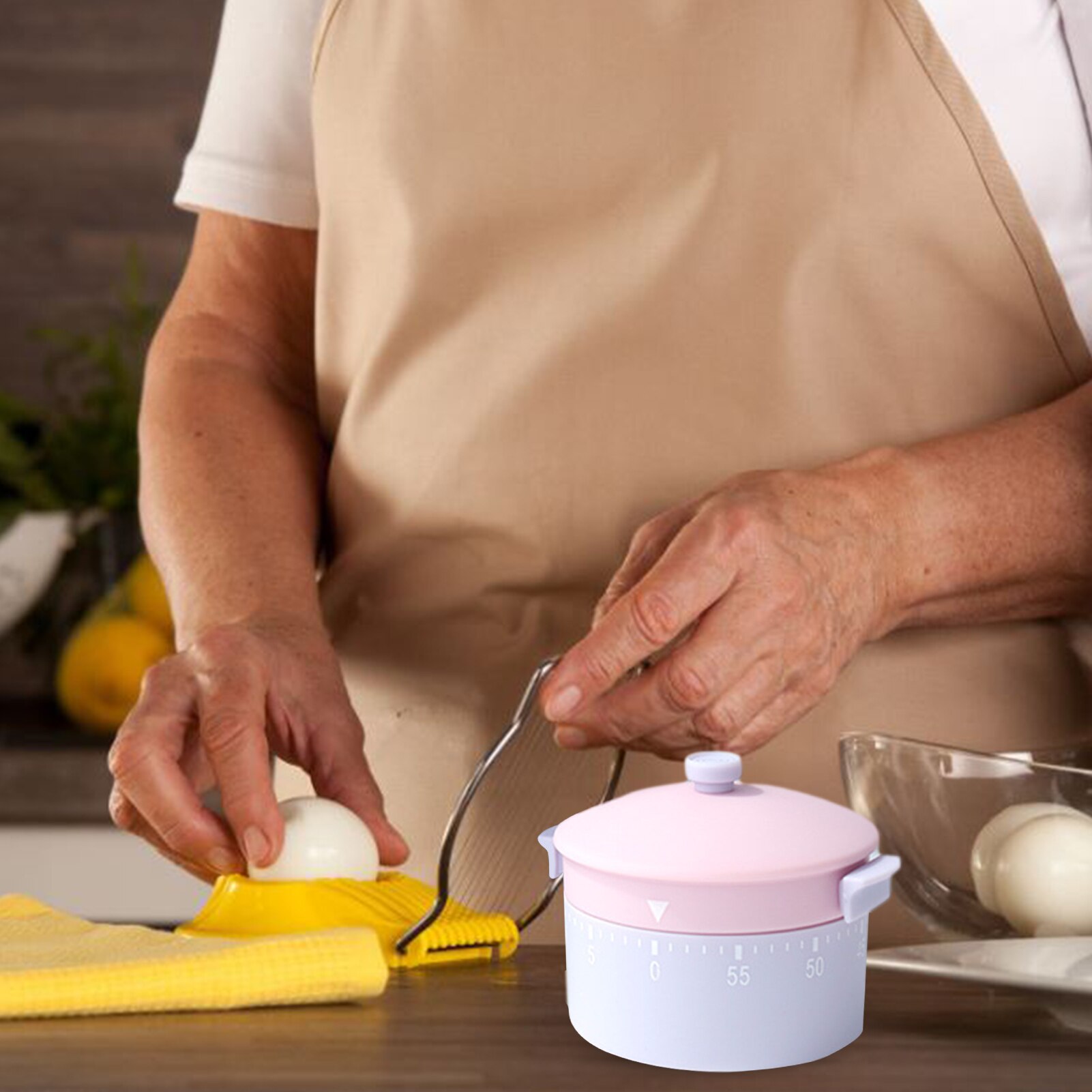 Pot Shaped Cooking Mechanical Timer 60-minutes Cute Attractive Kitchen Dial Time Reminder For Work Study Games