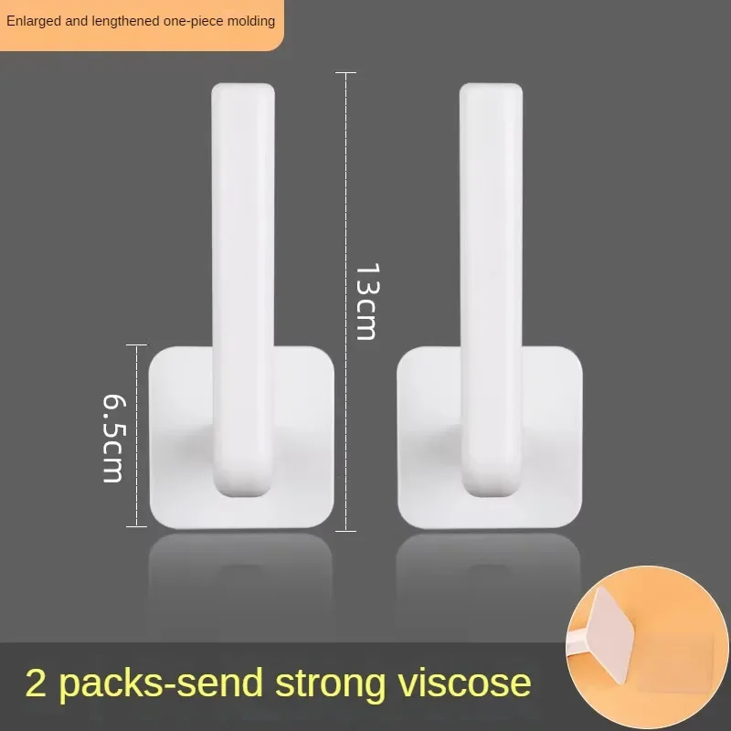 Portarrollos de papel higiénico adhesivo, organizador de montaje en pared, soporte de almacenamiento para cocina y baño, dispensador de toallas de papel sin taladro, 1/2 Uds.: Blanco