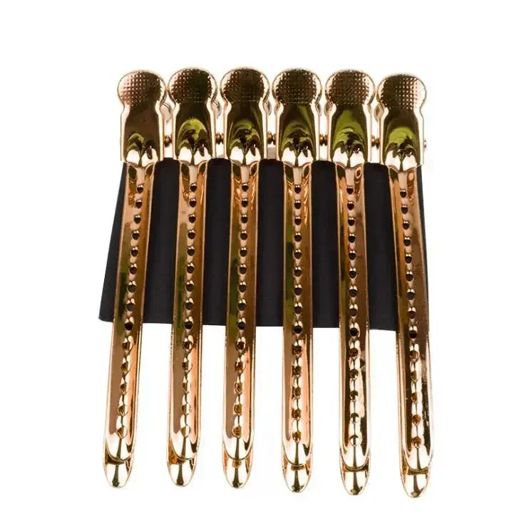 12pcs Alligator Hair Clips Hairdressing Clamps Steel Hairpins Hair Claw Barber For Curly Hair Style Partition Clips: WHITE