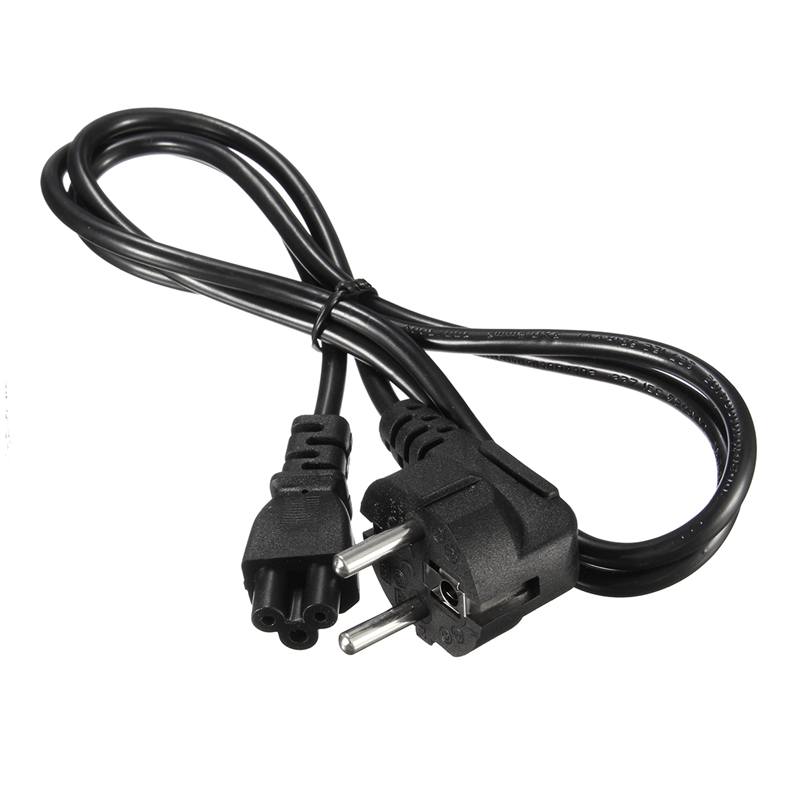 1.2 m EU Plug 3 Prong 2 Pin 250 v 10A AC Laptop Computer Netsnoer Adapter Cable Black Vervanging