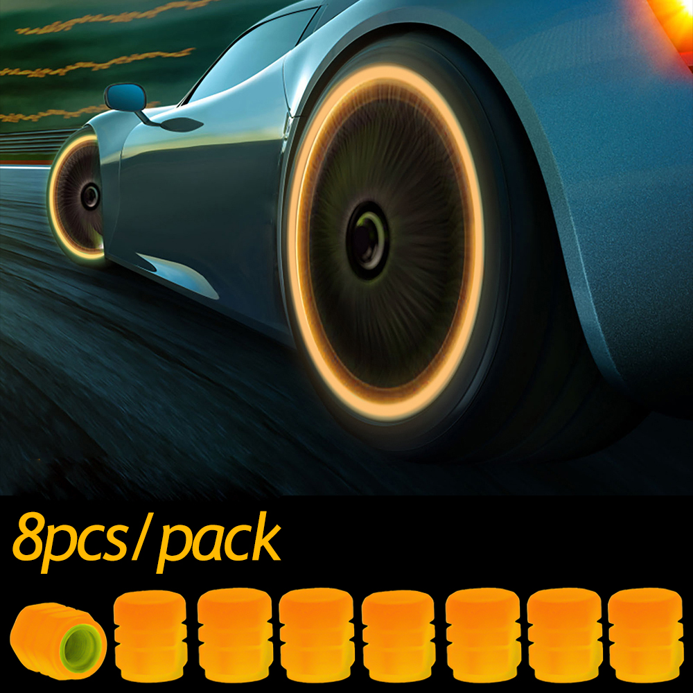 Luminous Valve Caps Fluorescent Night Glowing Car Motorcycle Bicycle Bike Wheel Tyre Hub Luminous Valve Stem Caps Decors: Lake Blue