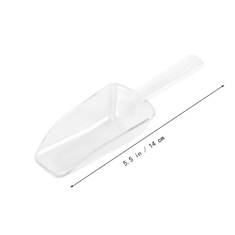 Mini Clear Plastic Ice Scoop Scoopers For Weddings Candy Dessert Buffet Ice Cream Protein Powder Kitchen Supplies (White)
