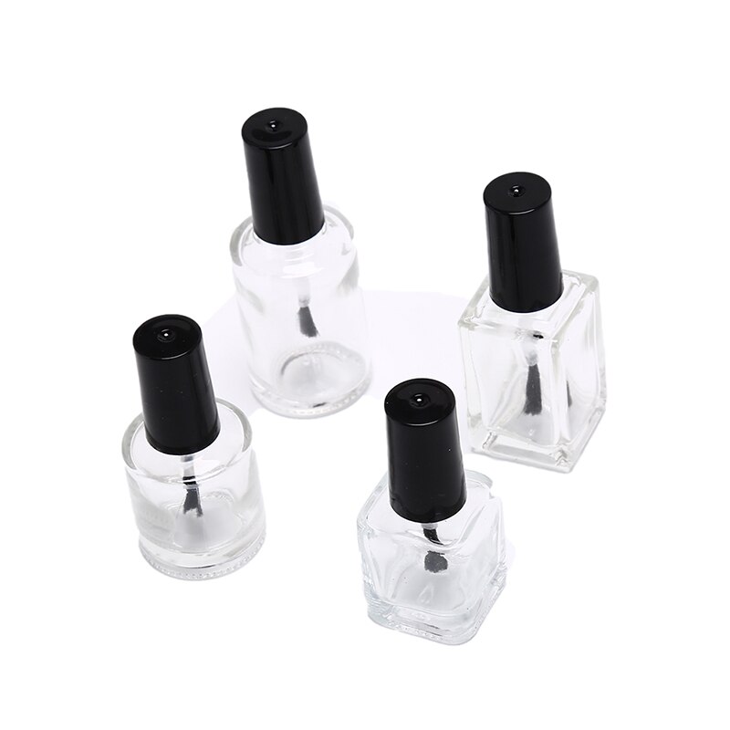 10 Ml/15 Ml Nagellak Glazen Fles Lege Met Een Deksel Borstel Lege Cosmetische Containers Nail Glazen Flessen met Borstel Transparante