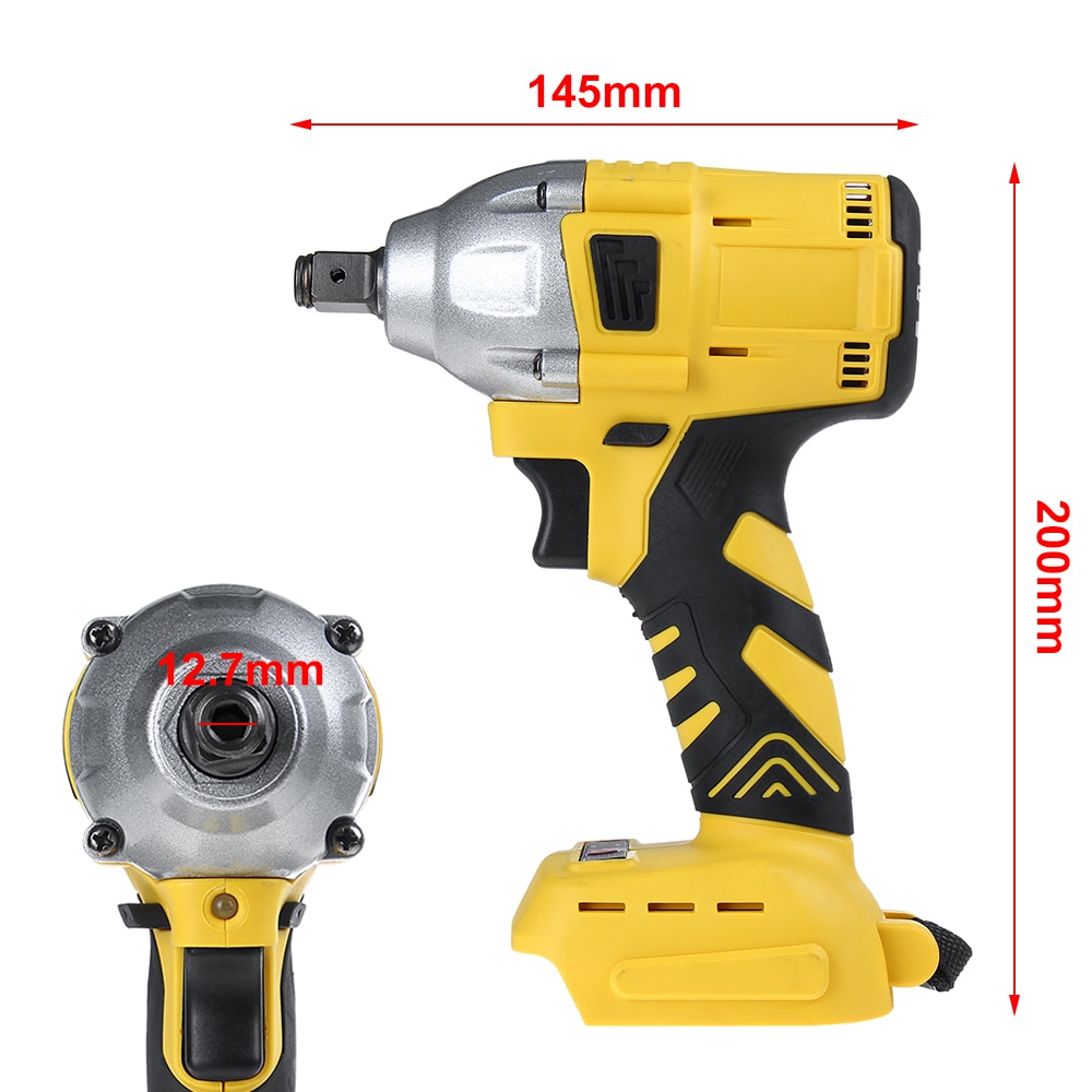 18V Electric Rechargeable Brushless Impact Wrench Cordless 1/2 Socket Power Tool Wireless Electric Wrenches without Battery