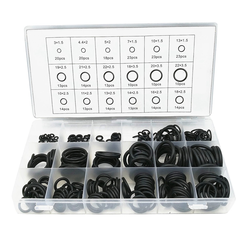279 Pcs Rubber O-Ring Gasket Ring Assortment Kits Thickness 1.5mm 2.5mm 3.5mm: Default Title