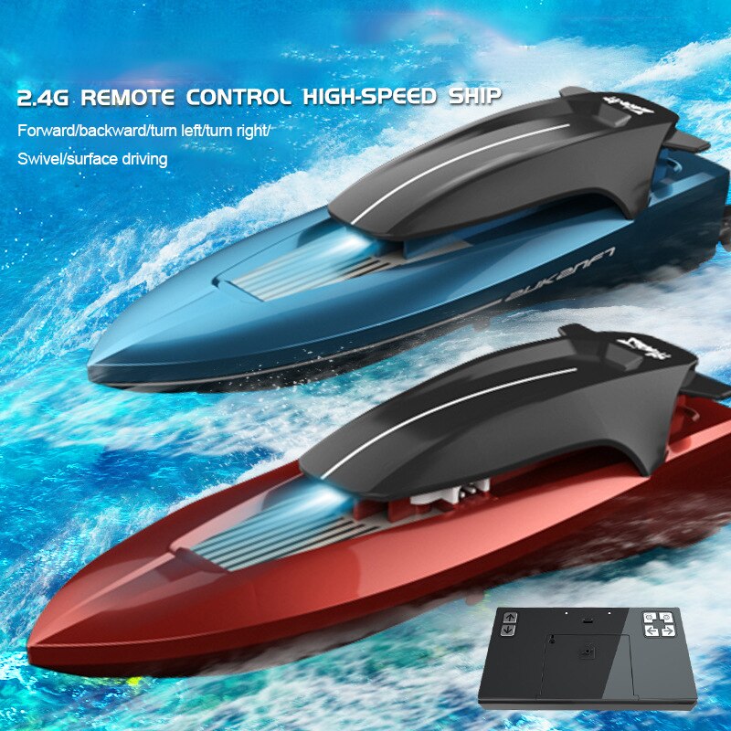 2.4G Mini Telecomando di Controllo ad alta velocità Motoscafo Modello di Barca di Controllo A Distanza Con La Luce di Navigazione Per Bambini di Acqua Giocattolo RC Barche