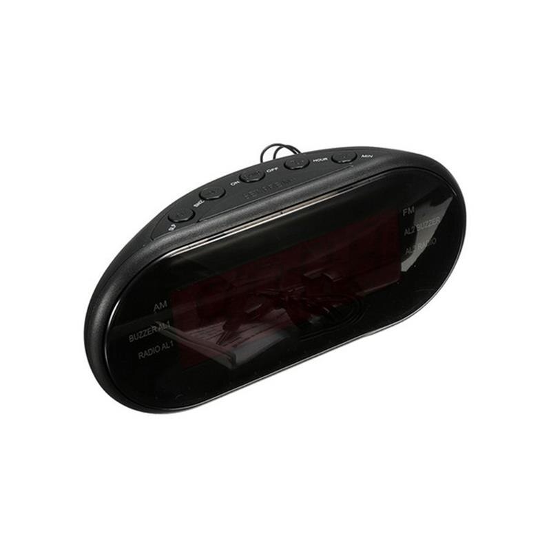 Bil led ur elektronisk desktop vækkeur digital bordradio tidsforsyning hjem snooze funktion eu stik am/fm