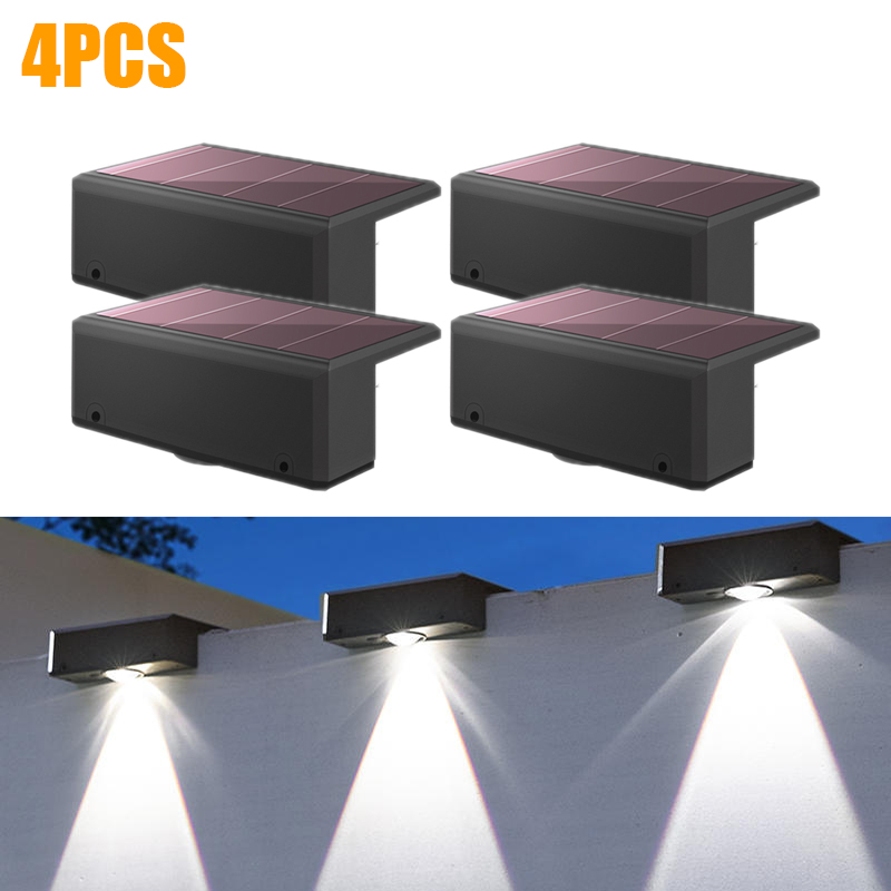 Wandwaslamp op zonne-energie Waterdichte LED-wandlamp voor buiten Binnenplaatslamp Decoratief balkontuin: WIT