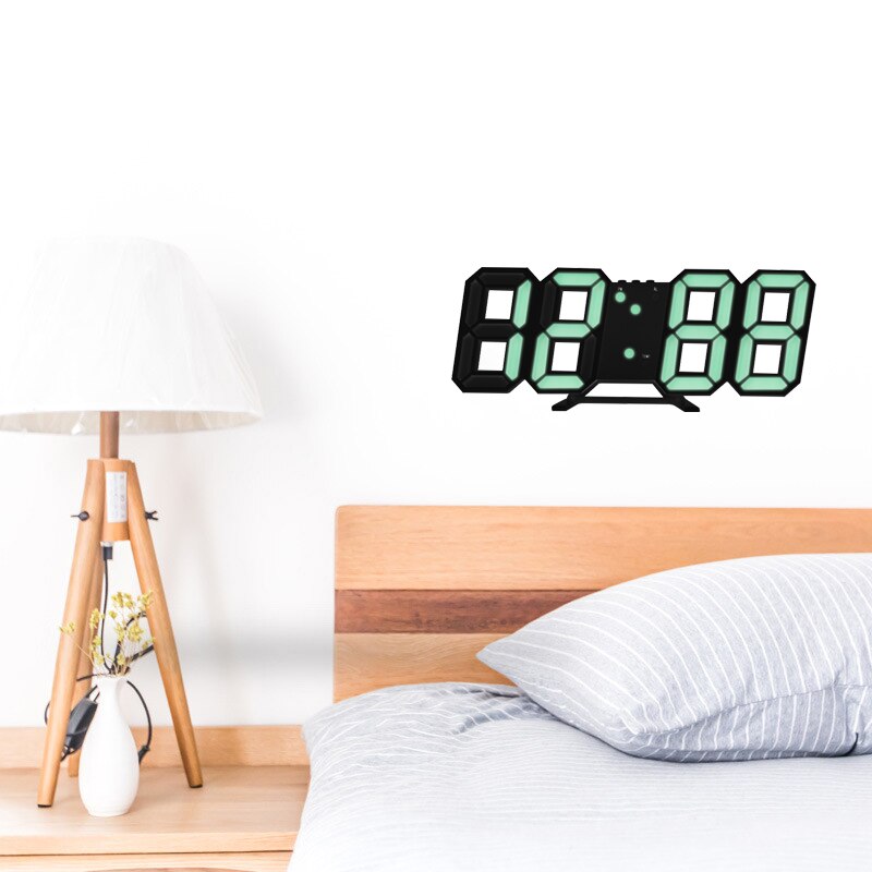 USB 3D LED Digitale Wanduhr Datum Zeit Nachtlicht Display Tabelle Desktop Uhren Wecker Hause Wohnzimmer Decor Moderne