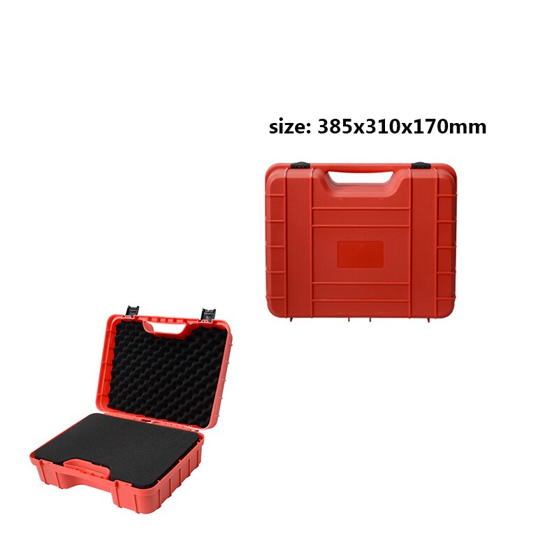 Sikkerhedsinstrument værktøjskasse abs plast værktøjskasse værktøjskasse slagfast slagkasse kuffert værktøjskasse udstyr kameraetui: Rød -385 x 310 x 170mm