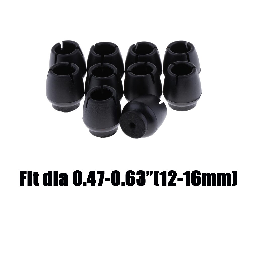 10pcs No-slip Chair Leg Caps Round Wood Furniture Floor Protectors Black: F