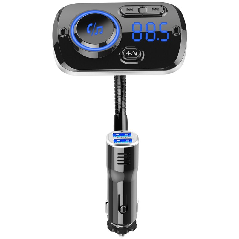 Transmisor Fm con Bluetooth, modulador Fm inalámbrico para coche, reproductor Mp3 para coche, Kit de coche, cargador Bluetooth manos libres para coche con luz ambiental