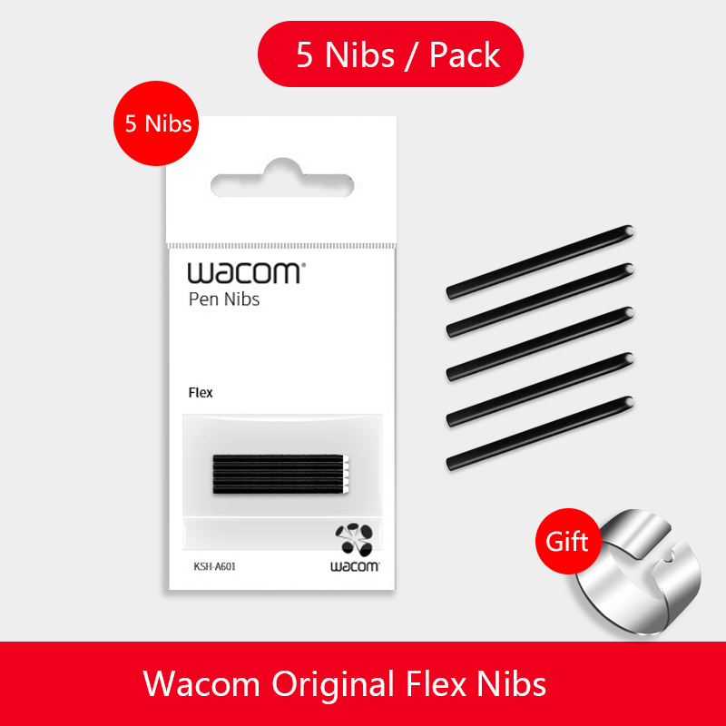 Wacom Standard Nibs / Hard Felt Nibs / Flex Nibs for Wacom Intuos Pens (5 Nibs / Pack): Flex Nibs