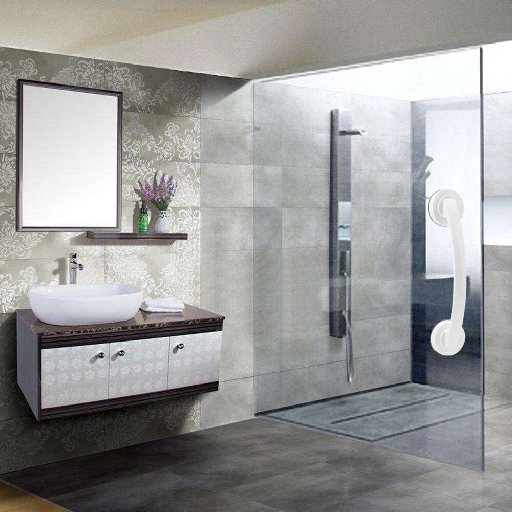 Long suction cup handle Bath Safety Handle Suction Cup Handrail Grab Bathroom Grip Tub Shower Bar Rail 7#P6: white