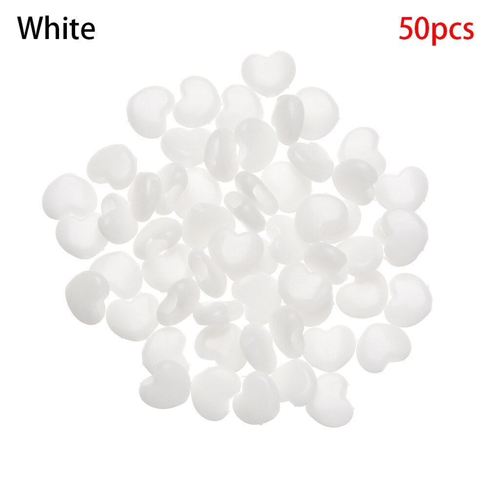 Cuerdas de silicona love para mascarillas, accesorios de cordones ajustables, antideslizantes, coloridos, 50/100 Uds.: white-50pcs