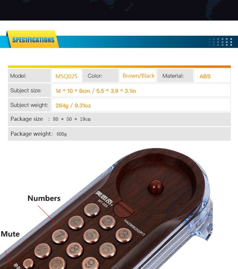 Antique Retro Wall Mounted Telephone Corded Phone Landline Telephone for Home Hotel