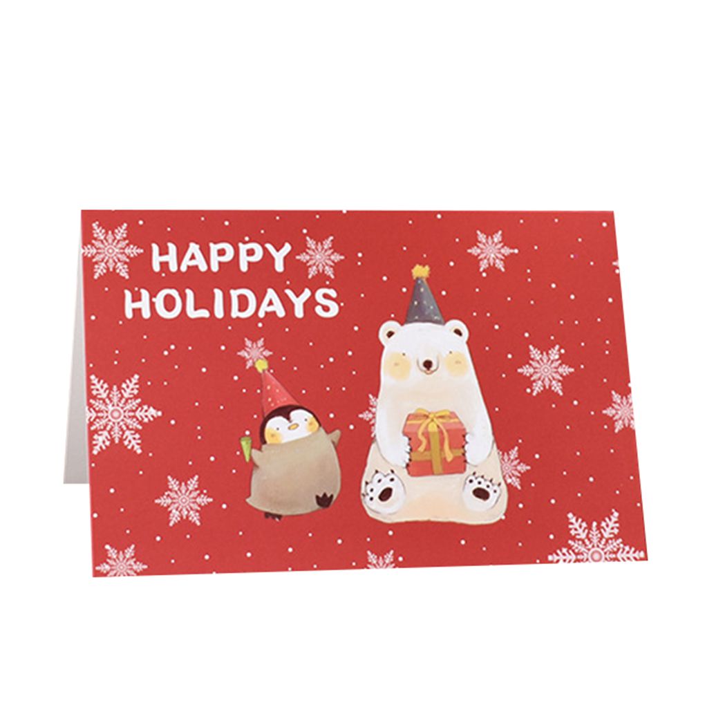 Unique Merry Xmas 3D Cartoon Animal Card Happy Year Christmas Card Postcard Children Cards: 05