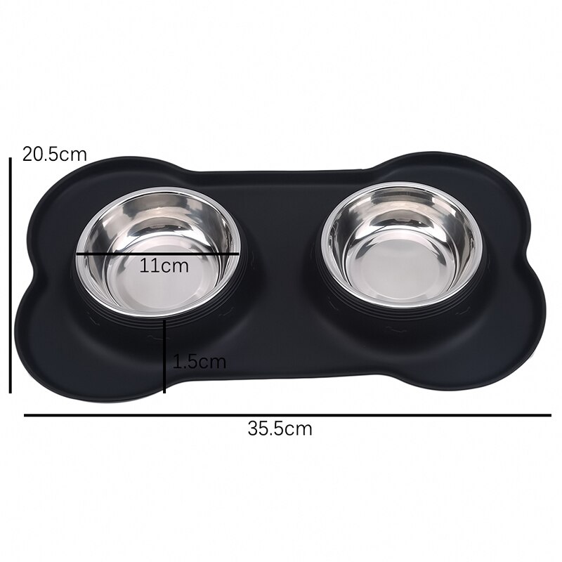 Dog Bowls Stainless Steel Dog Bowl with No Spill Non-Skid Silicone Mat Feeder Bowls Pet Bowl Dogs Cats Pets