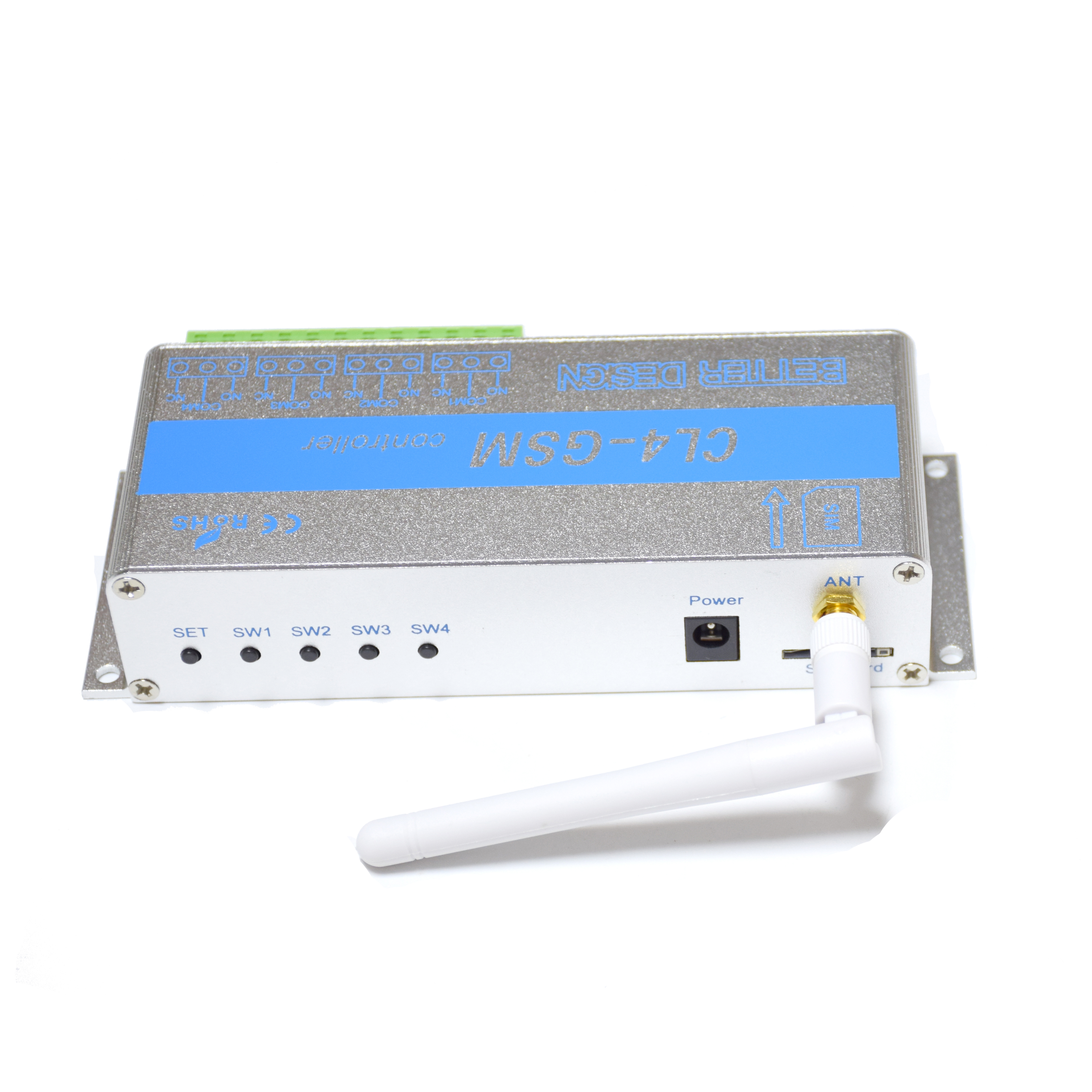 SMS 2G GSM APP 4 Channel Relay ON/OFF Switch Remote Controller CL4-GSM Support Temperature Humidity Monitoring Power Fail Alert